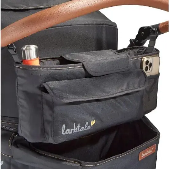 Larktale sprout Single-to-Double Stroller/Wagon - Expandable and Foldable Stroller Wagon for Kids with Canopy, Storage, and Accessories - Byron Black image {3}