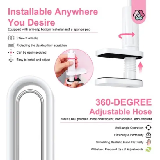 SAVILAND Unbreakable Silicone Nail Training Kit - Flex & Hold Mannequin Hand with 100+ Practice Tips for Home Salon. image {4}