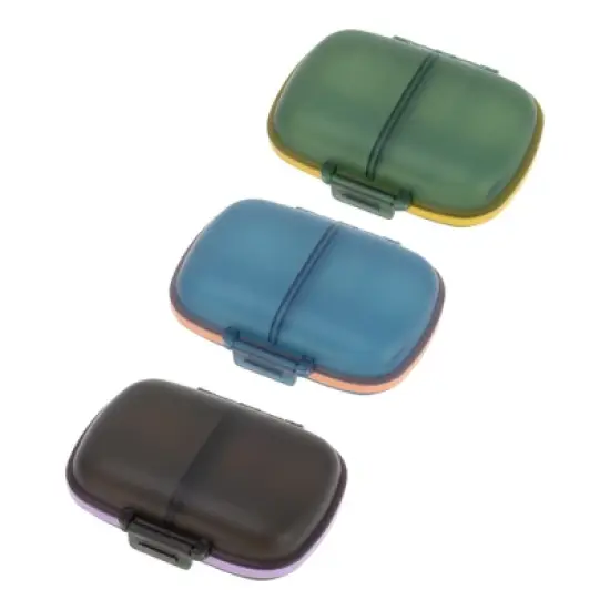 Unique Bargains 8 Grids Double Layer Pill Boxes 3 Pcs image {9}