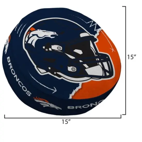 NFL Denver Broncos Split Helmet Circle Plushlete Pillow image {2}