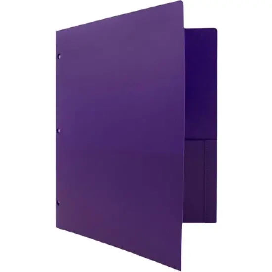 JAM 6pk Heavy Duty 3 Hole Punch 2 Pocket School Presentation Paper Folder Purple image {3}