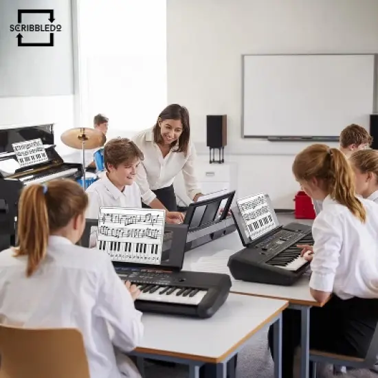 SCRIBBLEDO Piano Practice 11&rdquo;x14&rdquo; Dry Erase Boards 5-Pack image {3}