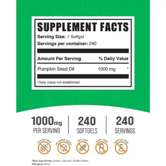 BulkSupplements Pumpkin Seed Oil Softgels image {1}