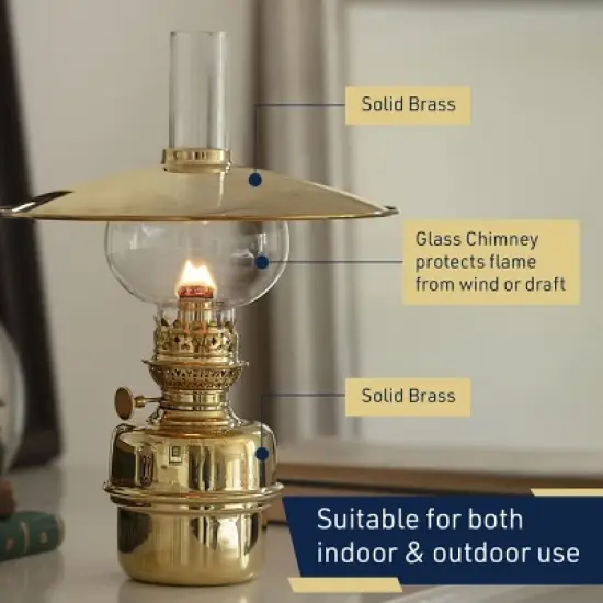 Kings County Tools Brass Captain&rsquo;s Shade Oil Lamp image {8}