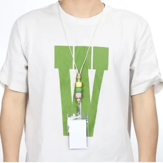 Unique Bargains Wear-resistant Lightweight ID Card Silicone Beaded Lanyards image {4}