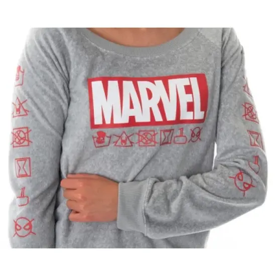 Marvel Comics Women's Juniors' Avengers Brick Logo Jogger Pajama Set image {1}