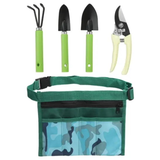 Unique Bargains PP Iron Oxford Cloth Garden Tool Set Green 1 Set image {5}