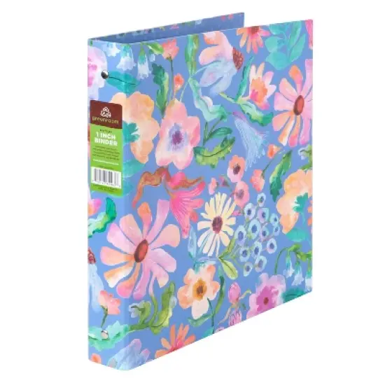 greenroom 1" Ring Binder Painted Blooms Peri image {3}