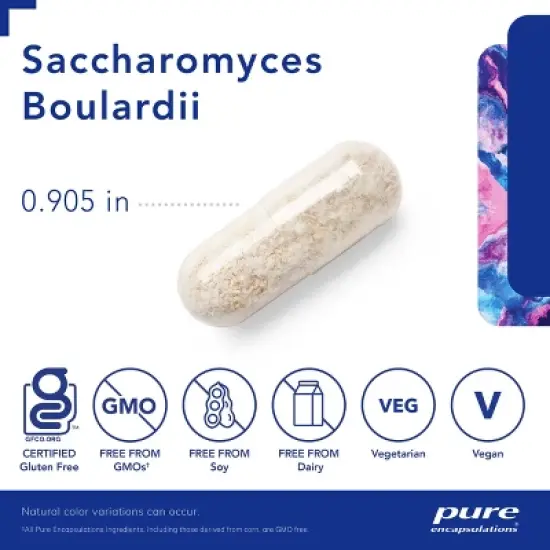 Pure Encapsulations Saccharomyces Boulardii - Natural Probiotic to Balance Intestinal Flora - 60 Capsules image {2}