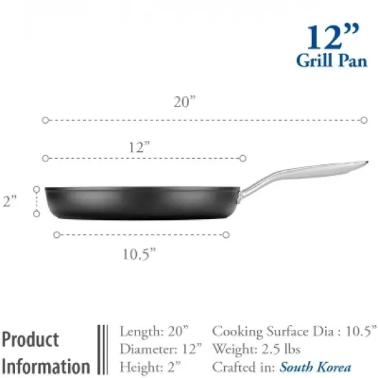TECHEF Onyx - 12" Nonstick Grill Pan image {4}