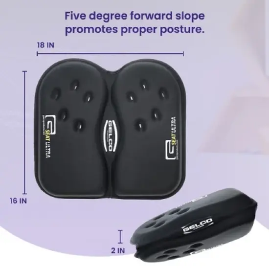 GSeat ULTRA - Travel Gel Foam Cushion, Relieves Discomfort and Promotes Healthy Posture for Car, Commute, Airplane and Travel Comfort - Green image {3}