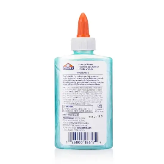 Elmer's 5oz Washable School Glue - Metallic Teal Blue: Glitter, Colored, Liquid, Turquoise, Art & Stationery image {2}