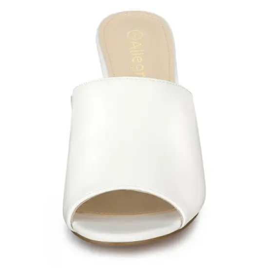 Allegra K Women's Slip on Block Heel Slide Sandals image {2}