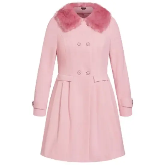 Women's Plus Size Grandiose Coat - blush | CITY CHIC image {2}