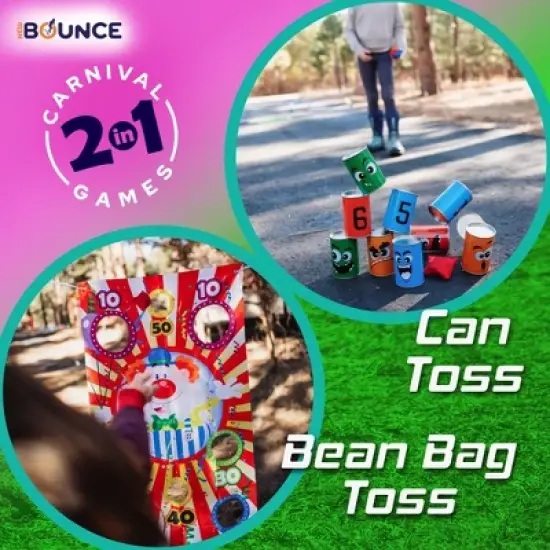 New-Bounce Bean Bag Can Toss Games - 2 in 1 Family Carnival Game Set image {1}