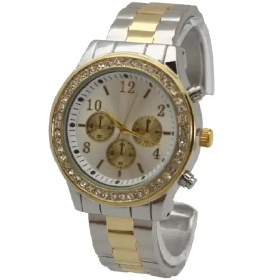 OLIVIA PRATT RHINESTONE BEZEL CHRONOGRAPH BANGLE WATCH image {2}