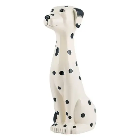 Allure Home Creations 2pc Dalmatian Ceramic Toilet Brush Holder with Plastic Brush Cleaning Accessories Set image {4}