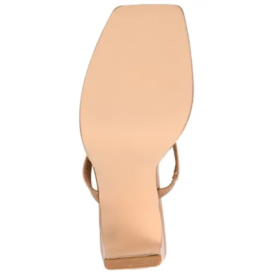 Journee Collection Womens Naivee Tru Comfort Foam Open Square Toe Platform Heel Sandals Mocha 10 image {4}