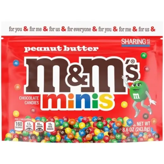 M&M'S Peanut Butter Minis Chocolate Candy Bag Share Size - 8.6oz image {1}