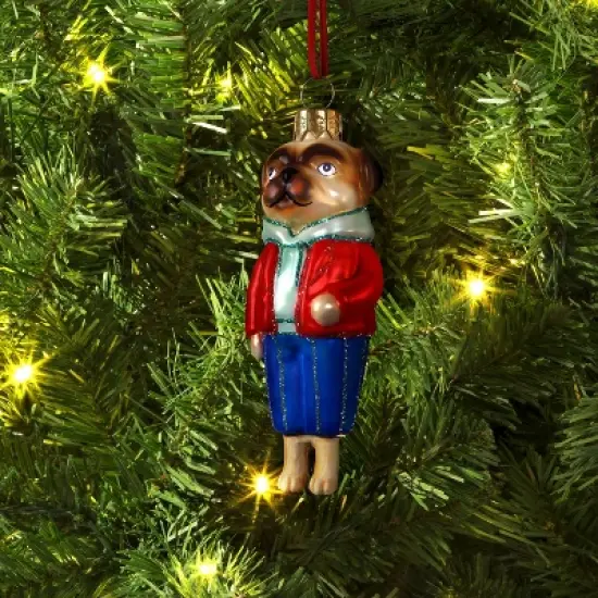 Christmas Glass Pug Dog Ornament - Wondershop&trade; image {1}