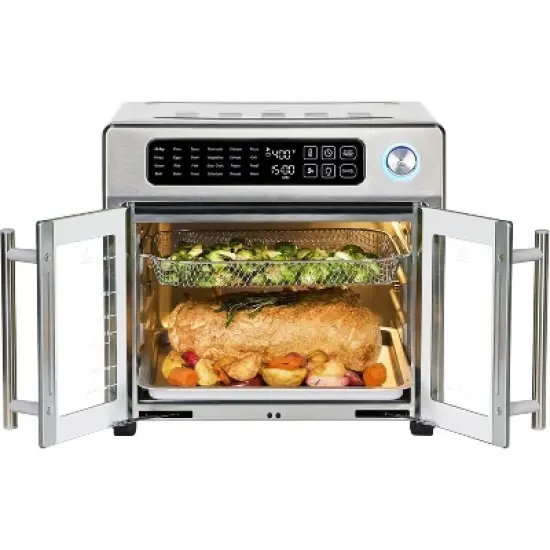 Emeril Lagasse Extra Large French Door Air Fryer Toaster Oven Combo, 25 Cooking Functions w/ Digital Controls, 7 Accessories, Stainless Steel Finish image {7}