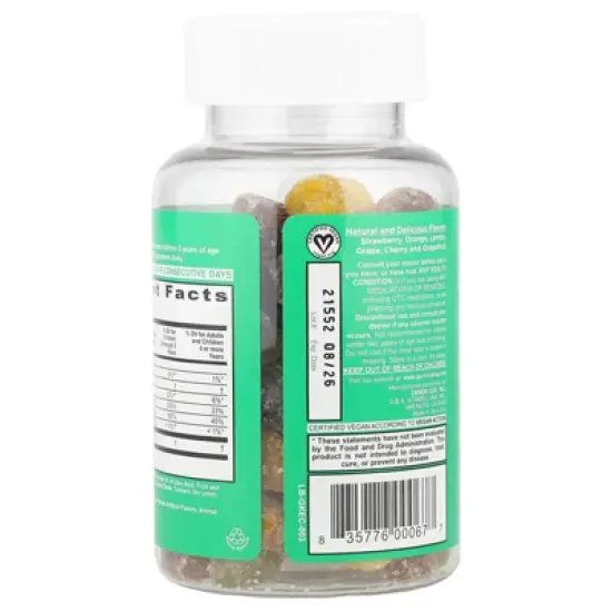 GummiKing Echinacea Plus Vitamin C+ Zinc for Kids, Strawberry, Orange, Lemon, Grape, Cherry and Grapefruit, 60 Gummies image {2}