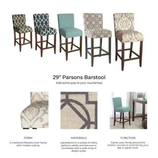 Upholstered 29" Barstool - HomePop image {3}