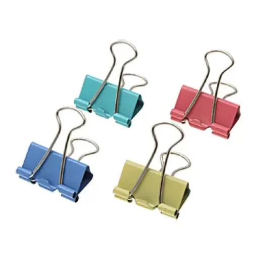 Unique Bargains Office Home Metal Paper Binder Clips 48 Assorted Color 25mm Width image {2}