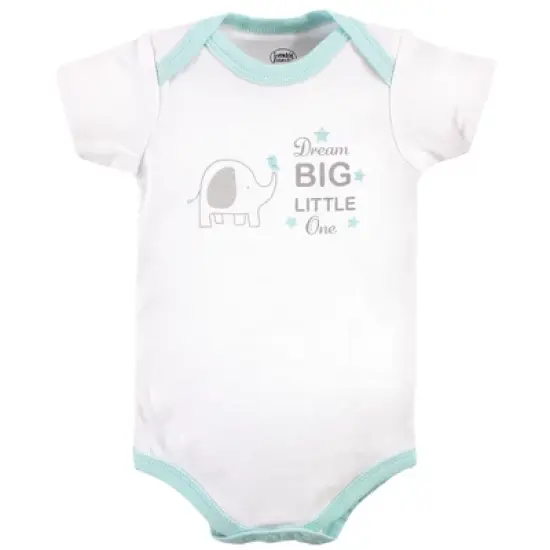 Luvable Friends Baby Boy Cotton Bodysuits, Boy Basic Elephant image {3}