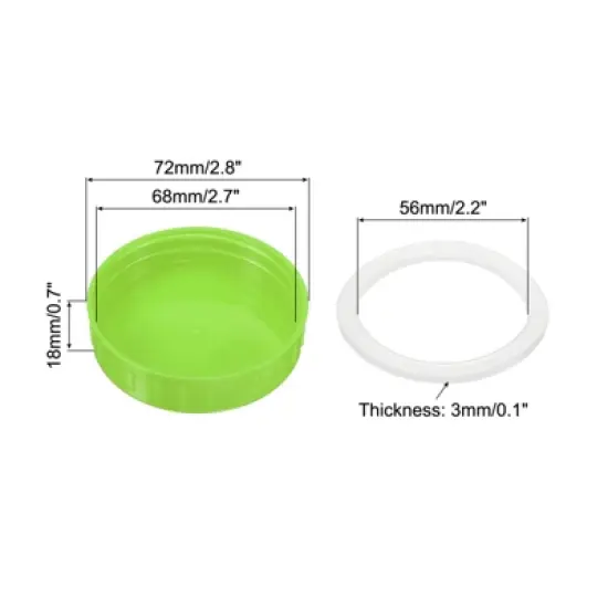 Unique Bargains Regular Mouth Plastic Mason Jar Lids with Silicone Sealing Ring 10 Pcs image {2}