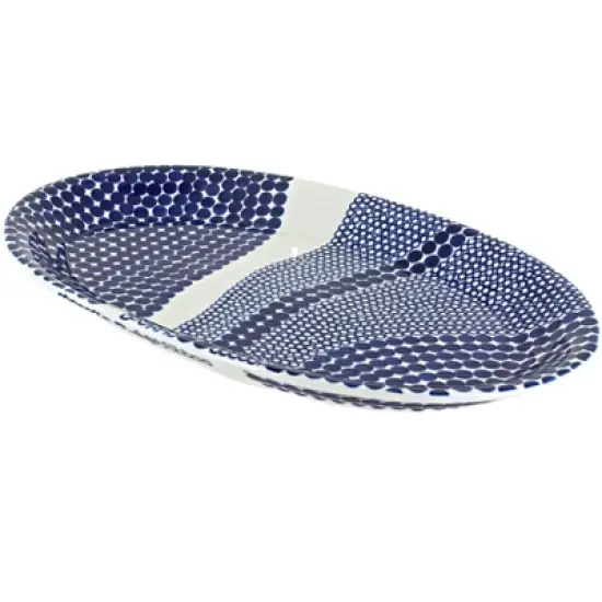 Blue Rose Polish Pottery 1265 Zaklady Large Oval Platter image {6}