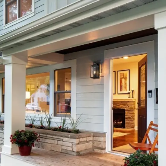 C Cattleya 2-Pack Matte Black Motion Sensor and Dusk to Dawn Outdoor Wall Lantern image {5}