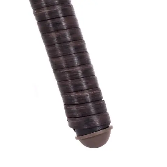 Costway Round Rattan Wicker Coffee Table Glass Top Steel Frame Patio Furni W/Lower Shelf image {6}