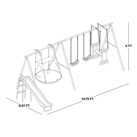 Sportspower Rosemead Metal Swing and Slide Set image {7}