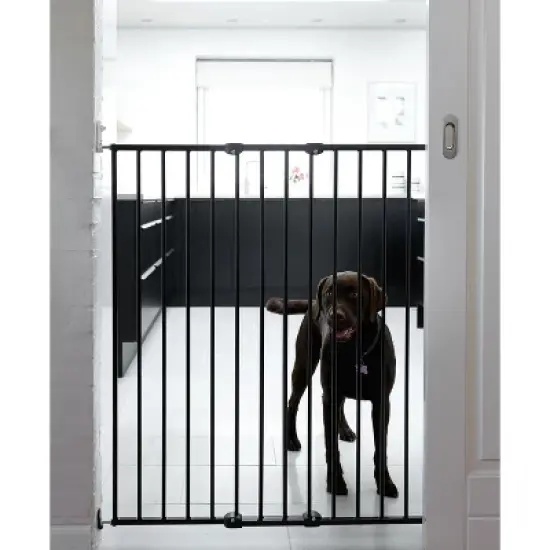Scandinavian Pet Design Extra Tall 42" Wall Mount Baby & Pet Safety Gate, Black (2 Pack) image {2}