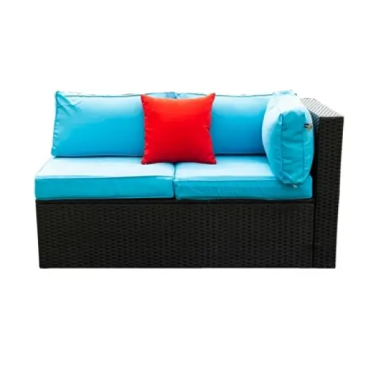 YOOCOZZ 5-Piece Outdoor Rattan Sectional Sofa Set with Loveseats, Armless Sofas, and Table, Free Combination image {7}