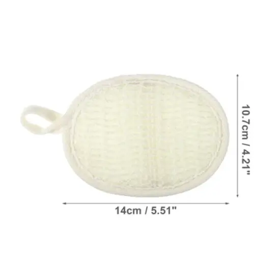 Unique Bargains Bathroom Jute Bath Loofahs 5.51"x4.21" Beige 1 Pc image {3}