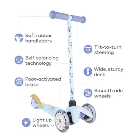 Bluey Tilt/Turn Scooter with Light Up Wheels image {1}