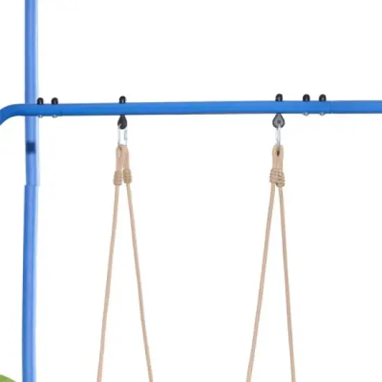 14FT Outdoor Trampoline with Net, Slide and Ladder, 2 Swings and Basketball Hoop image {12}