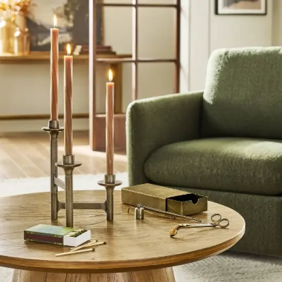 3ct Taper Brass Candelabra - Hearth & Hand&trade; with Magnolia image {1}