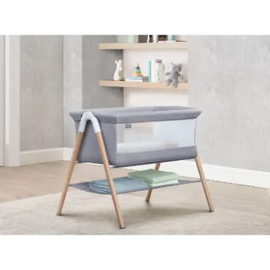 Simmons Kids' Koi Beechwood By the Bed Bassinet - Dove Gray image {2}