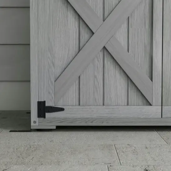 Resenkos Storage Garden Shed,Garden Sheds,Outdoor Storage Cabinet Garden Shed with Waterproof Asphalt Roof and Lockable Doors, Gray image {6}