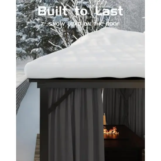 GustoWave 10'x10' Outdoor Double Hardtop Patio Gazebo for Deck, Backyard, Lawn, Garden image {4}