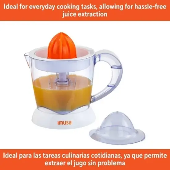 IMUSA 34oz Electric Citrus Juicer, 25 Watts - White: Lemon Juice Maker, Plastic, 90-Day Warranty, 2.3 lbs, No Speeds image {5}