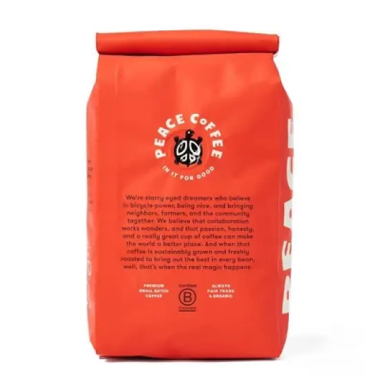 Peace Coffee Organic Fair Trade French Roast Ground Coffee - Decaf - 12oz image {2}