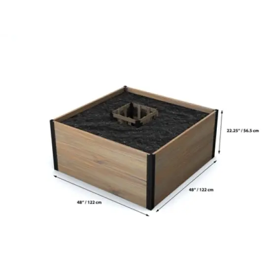 Vita 48"x48" Mezza Keyhole Square Garden Bed Planter image {6}