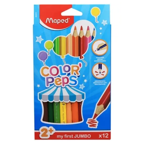 Maped Color'Peps My First Jumbo Triangular Colored Pencils, 12 Per Pack, 6 Packs image {1}