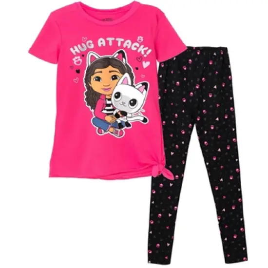 Dreamworks Gabby's Dollhouse Pandy Paws Girls T-Shirt and Leggings Outfit Set Toddler to Big Kid  image {9}