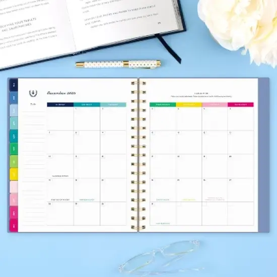 Emily Ley for At-A-Glance 2025 Weekly/Monthly Planner 9"x7.813" French Blue: Simplified Planner, Adult, Non-Toxic, Tabs image {2}