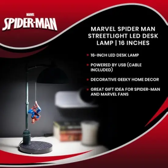 Ukonic Marvel Spider Man Streetlight LED Desk Lamp | 16 Inches image {6}